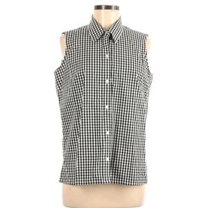 TU Gingham black white sleeveless top size 10 n